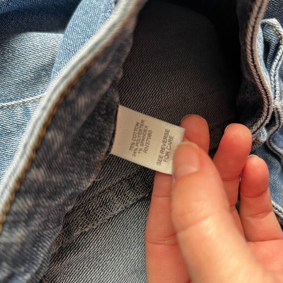 CATO Denim Straight Skirt Blue Button Down Modest - 14 - Picture 5 of 5